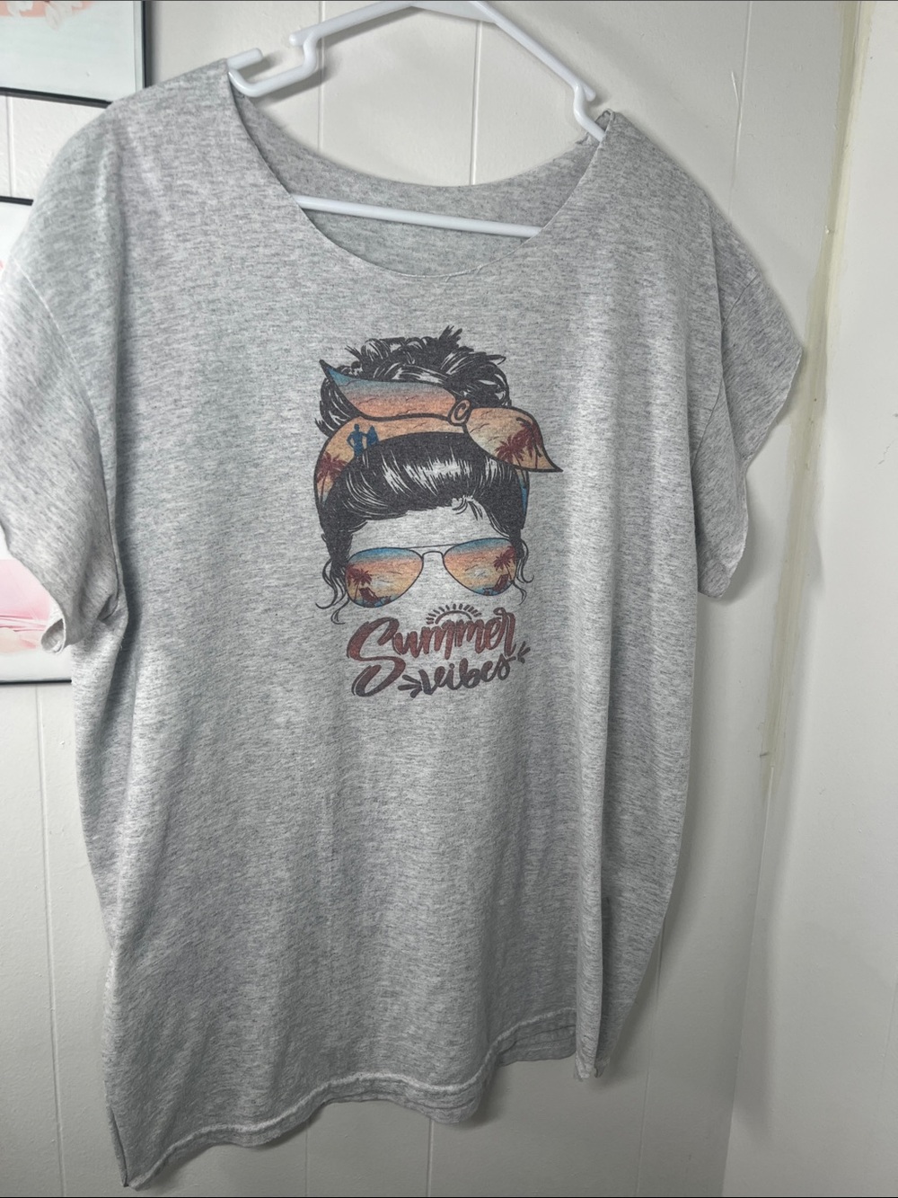 Women’s Upcycled Boho Cotton Tee Size Medium